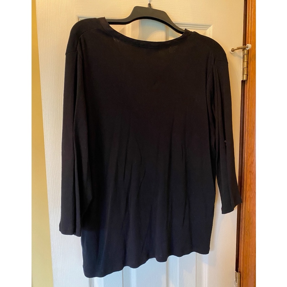Lauren Ralph Lauren Black 3/4 Length Sleeve Top View 2